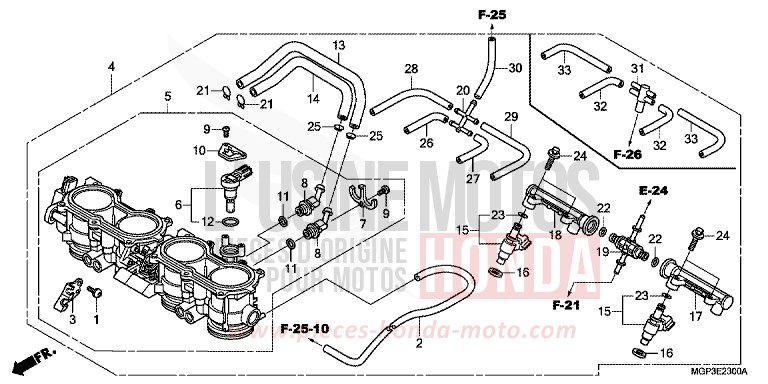THROTTLE BODY for CBR1000RR Fireblade VICTORY RED (R334XA) from 2012